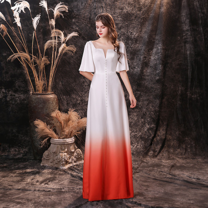 glamorous short sleeve evening dress