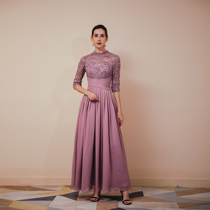 fashionable floor length evening dress
