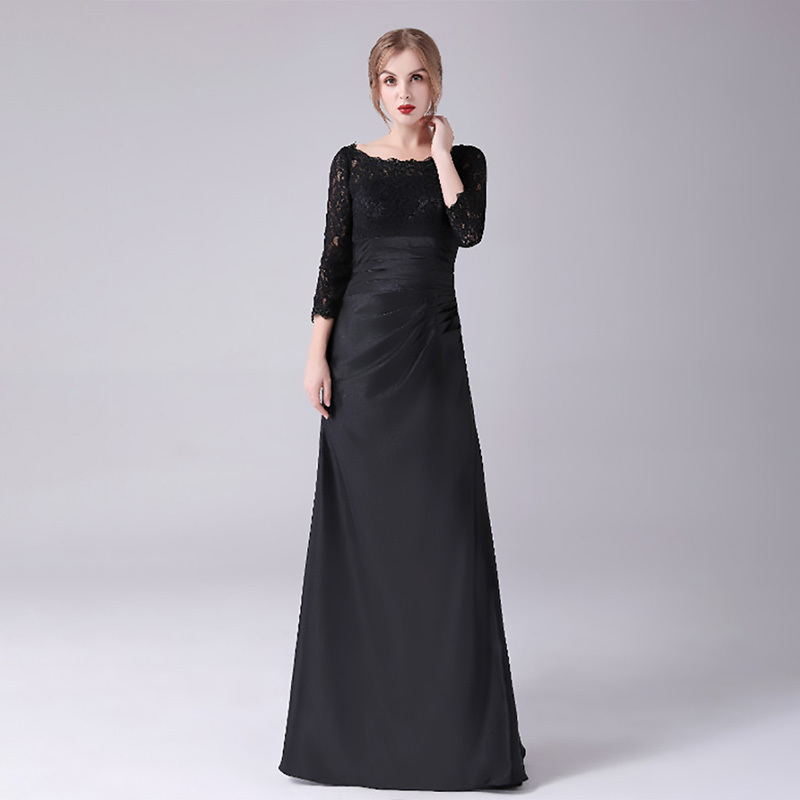 plain black simple evening dress