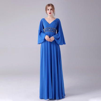 exquisite royal blue evening dress