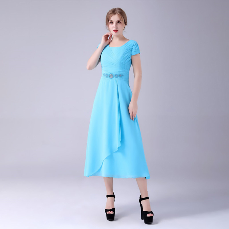 comfy bright blue evening dress