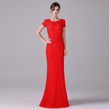 stylish rouge red evening dress