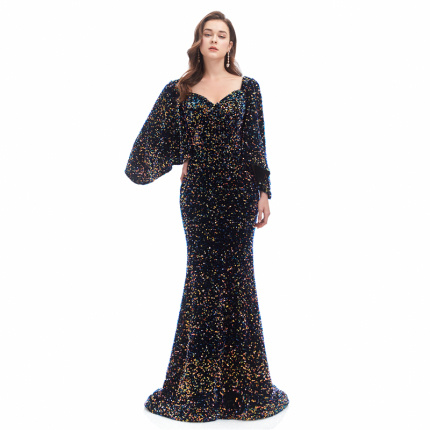formal shiny black evening dress