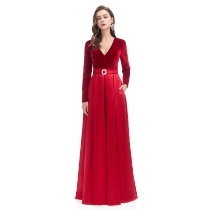 pretty drape red evening dress