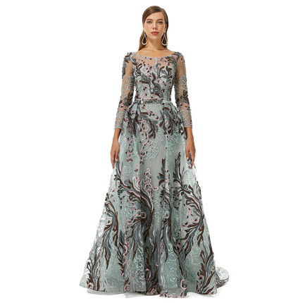 ink painting style evening dress
