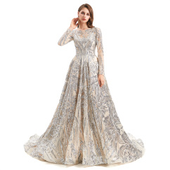 stylish champagne silver evening dress