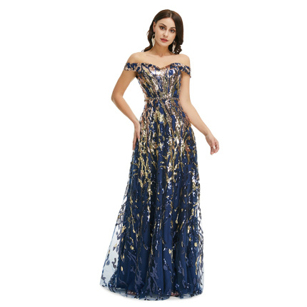 long flowing tubeless evening dress