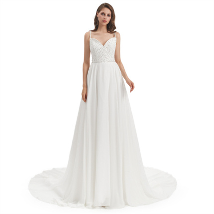 latest design pure white evening dress