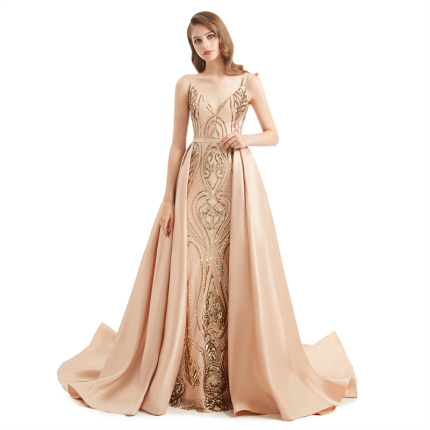 vogue flesh colored evening dress