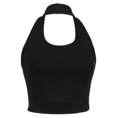 black hanging neck type vest