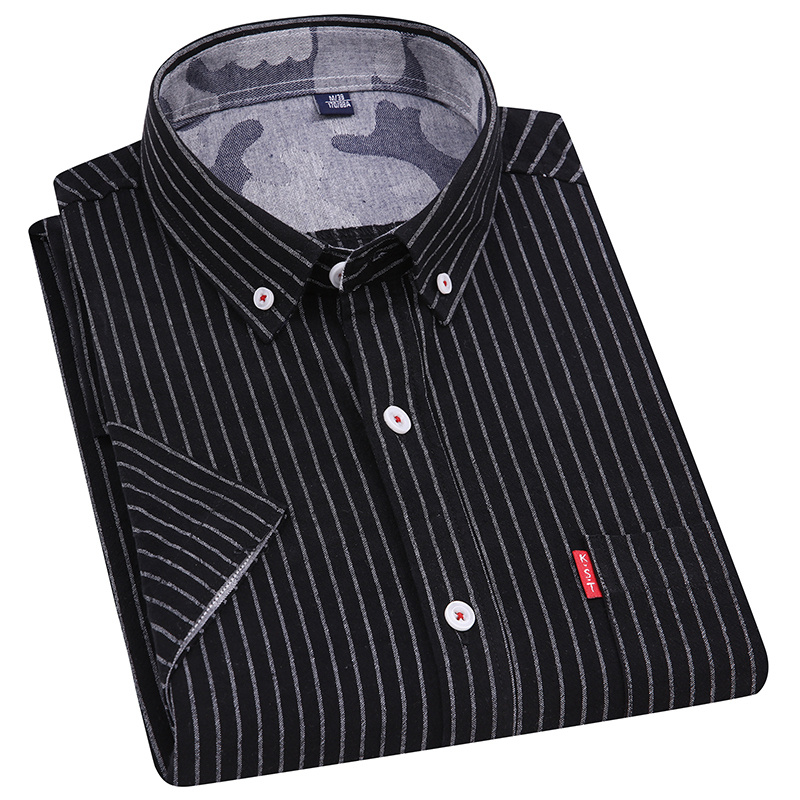 black striped summer dress shirt