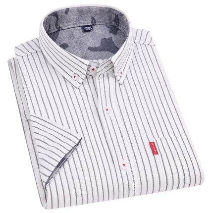 white striped summer dress shirt