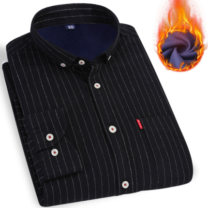 black fleece long sleeve dress shirt