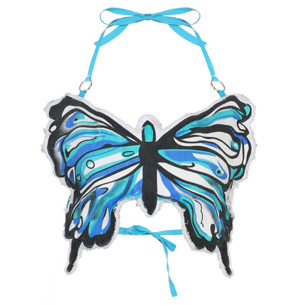blue suspender type tank top