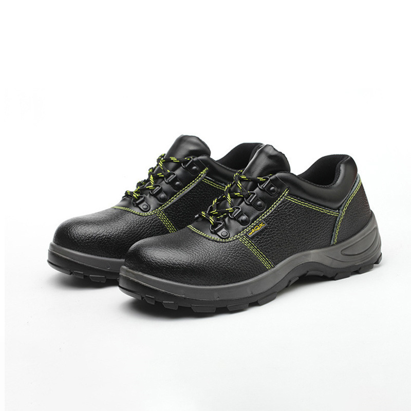black leather waterproof work safety shoes