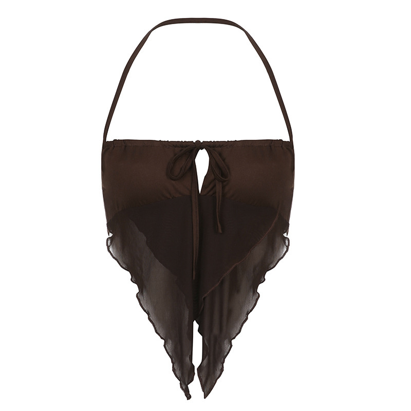 dark brown fringed tank tops camisoles