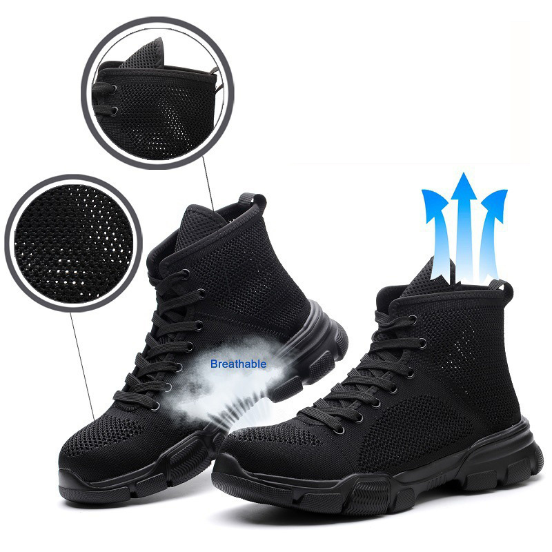 black comfortable safety boots