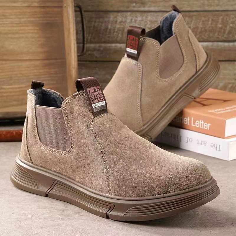 brown suede steel toe safety work boots