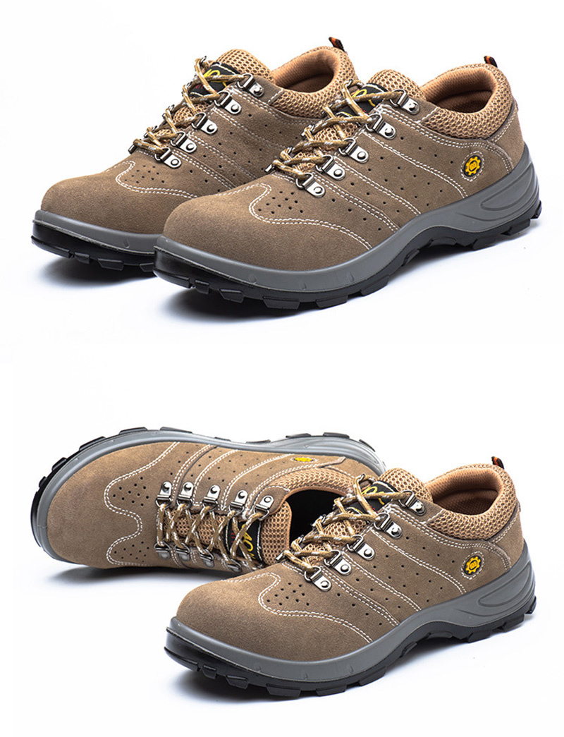 brown mesh safety work shoes