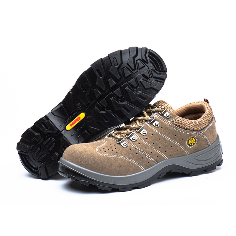 brown breathable safety work shoes