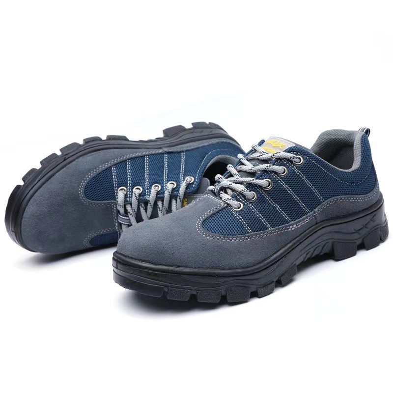 blue lightweight safety work shoes for men