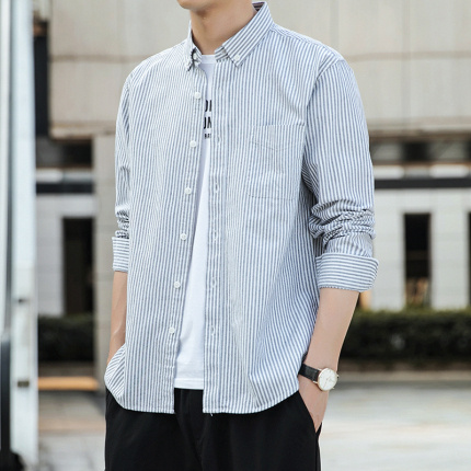 fashion pocket trim dress shirts