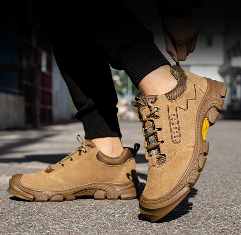 brown lightweight safety working shoes