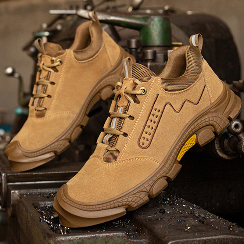 brown anti slip safety shoes for working