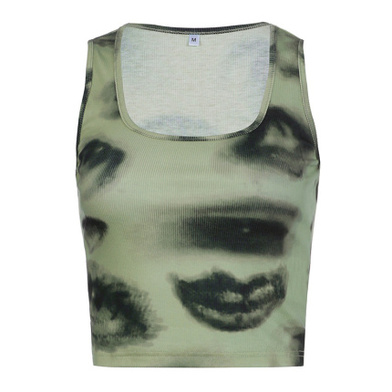 unique lip print tank tops
