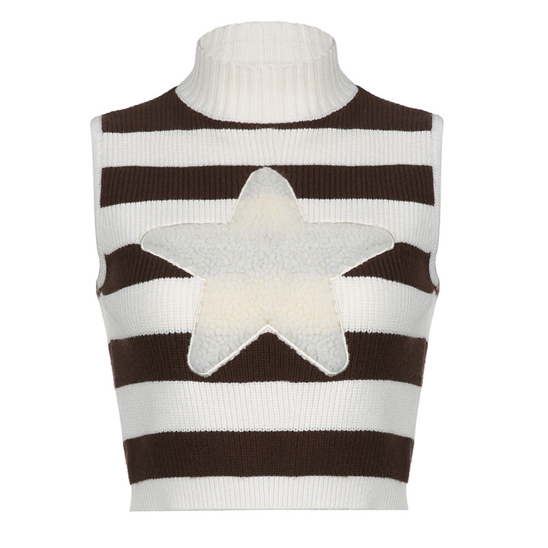women fashion brown sweaters vests