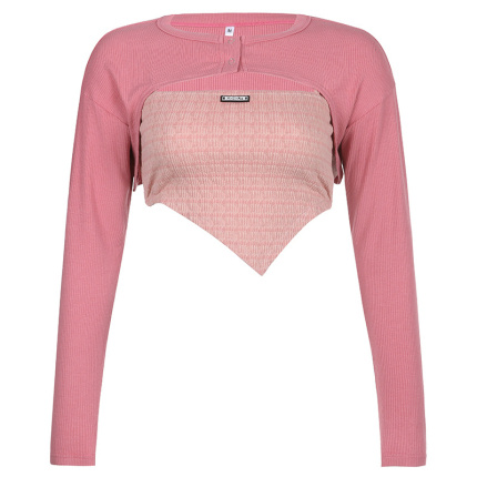 sexy style pink long sleeves