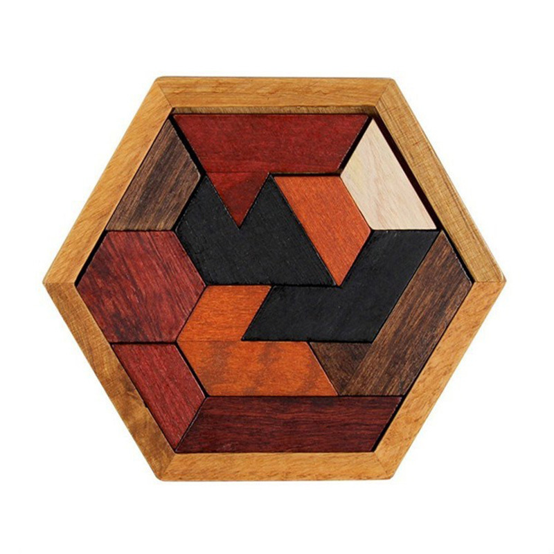 special-shaped six-area wood fidget toys