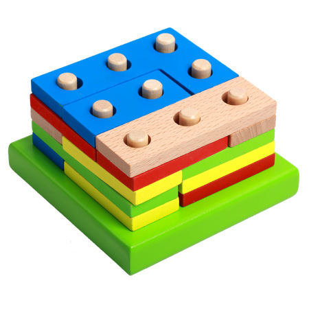 wooden assembled geometric shapes fidget toys