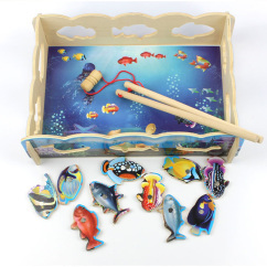 puzzle fidget toys wooden magnetic fishing