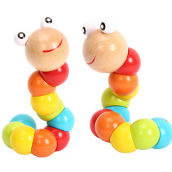 unique fidget toys wooden variety colorful caterpillar