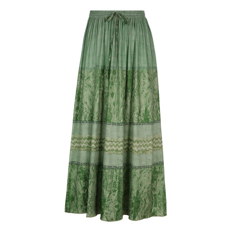 vintage green wrap print skirt