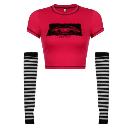women new street eye print t-shirt