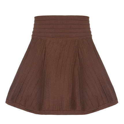 plain high waist wool skirt
