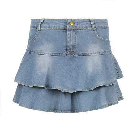 solid colour jean skirts women