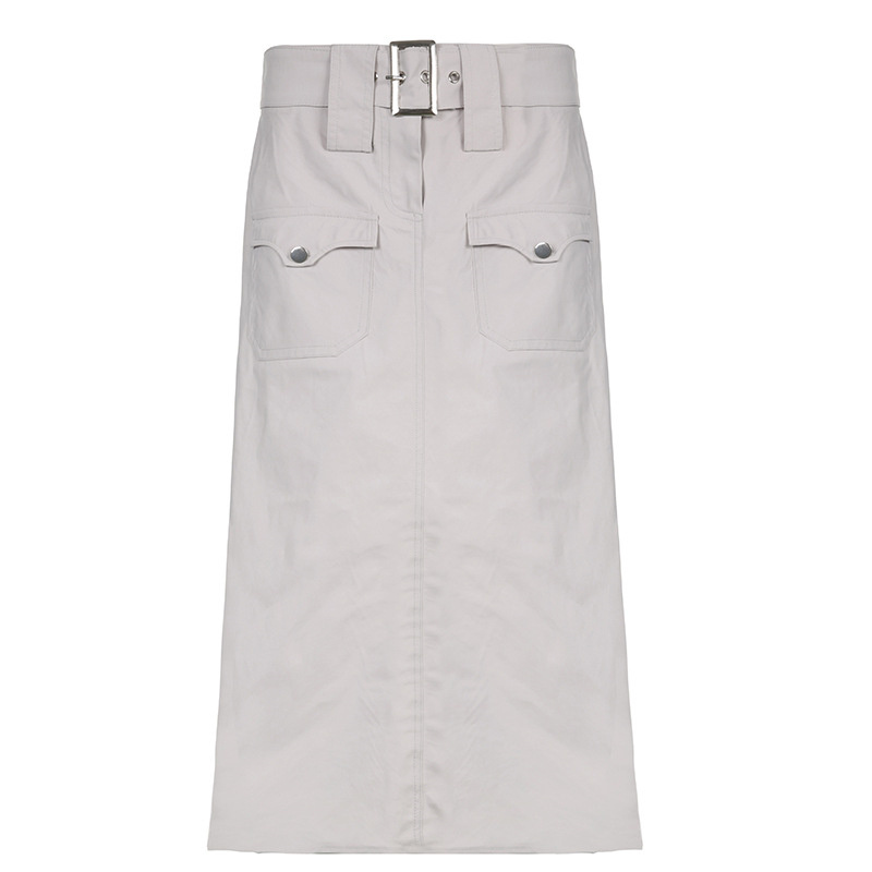 khaki casual fitted pencil skirt