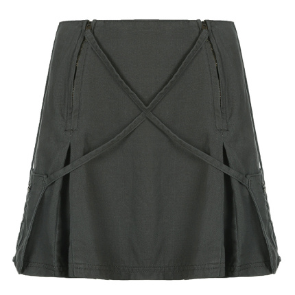 fashion design gray denim skirt