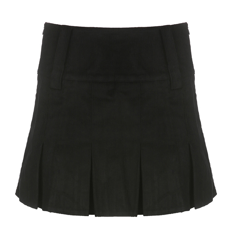 leisure corduroy plain short skirt