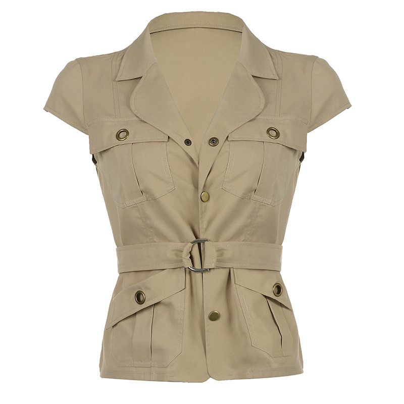 khaki women summer casual shirts