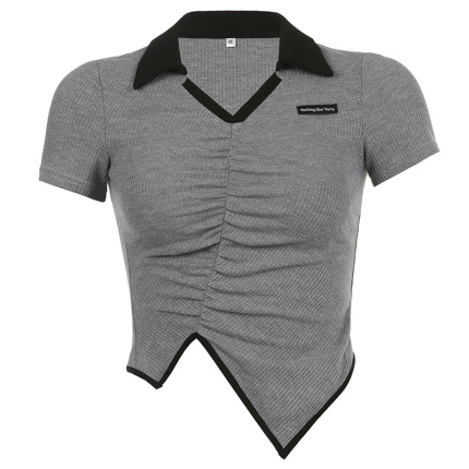 college style contrast color t shirt