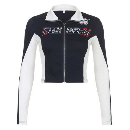 blue women long sleeves printed