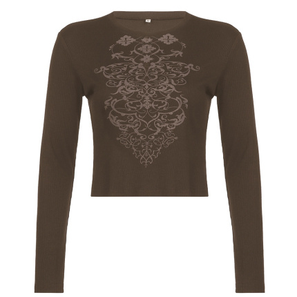 brown spandex fabric long sleeves