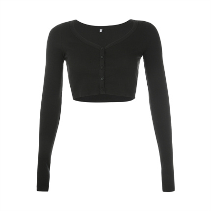 cotton blend black long sleeves