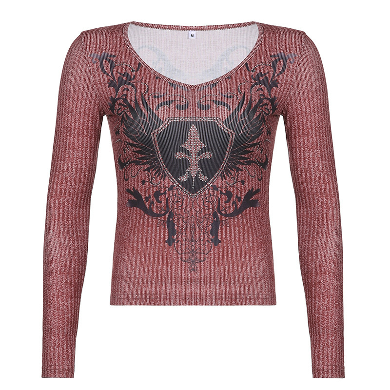 leisure style red long sleeves