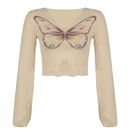 butterfly pattern women long sleeve