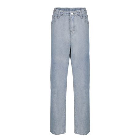 polyester fiber light blue jeans